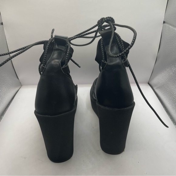 Women's Steve Madden Atomic wedge ankle heels lace size US 6.5M black - Picture 6 of 9